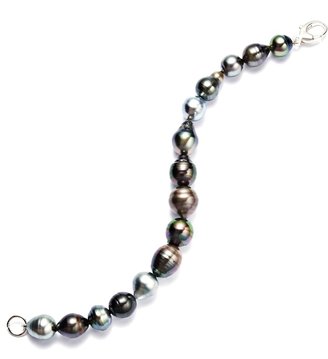Macy's Pearl Bracelet, Sterling Silver Multicolor Cultured Tahitian Pearl Baroque Bracelet (9-11mm)