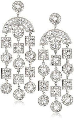 Kenneth Jay Lane CZ by Vintage CZ" Rhodium Plated Earrings