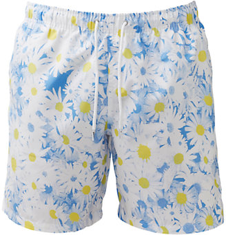 Franks Daisy Print Swim Shorts, Blue/White