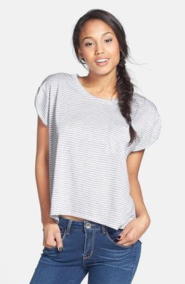 Mimichica Mimi Chica Stripe Roll Sleeve Tee (Juniors) (Online Only)