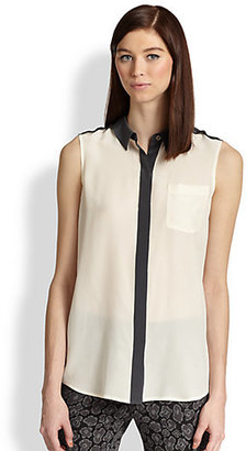 Marc by Marc Jacobs Francesca Silk Contrast-Trimmed Shirt
