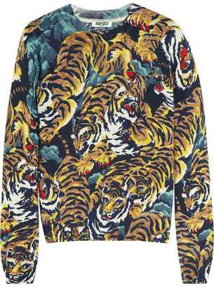 Kenzo Tiger jungle-print wool sweater