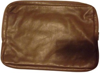 Les Prairies de Paris Brown Leather Clutch bag