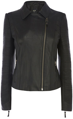 Oasis Slash Detail Leather Jacket, Black