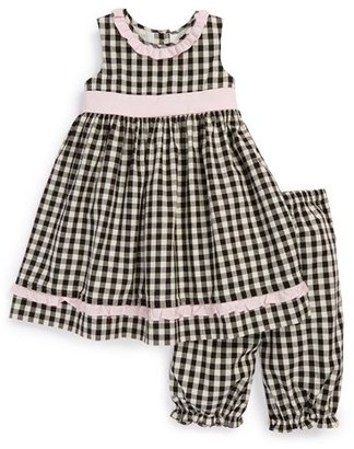 Laura Ashley Gingham Sleeveless Dress & Bloomers (Toddler Girls)