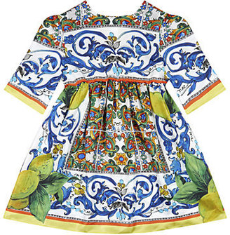 Dolce & Gabbana Tile Print Silk Dress