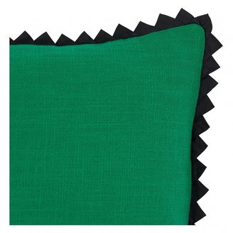 Perci Green triangle edge cotton cushion 45 x 45cm