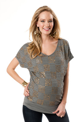 A Pea in the Pod Short Sleeve V-neck Sequin Maternity T Shirt
