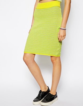 ASOS COLLECTION Knitted Skirt in Textured Stitch