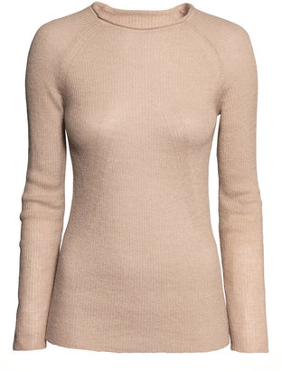 H&M Mohair-blend Sweater - Beige - Ladies