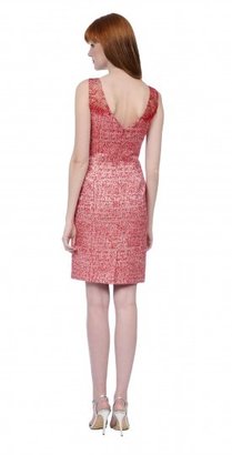 Kay Unger Lace Detailed Tweed Cocktail Dress