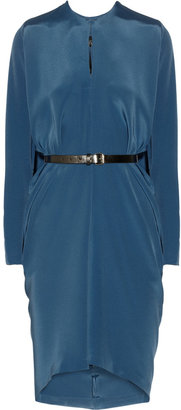 Zero Maria Cornejo Cape-back belted silk-sateen dress