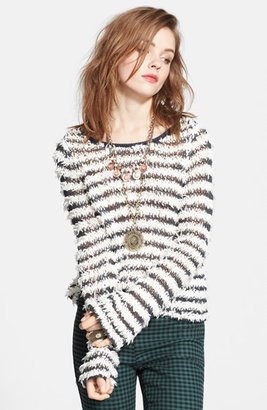 Free People Textured Stripe Pullover