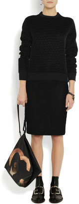 Givenchy Bonded mesh pencil skirt with net overlay