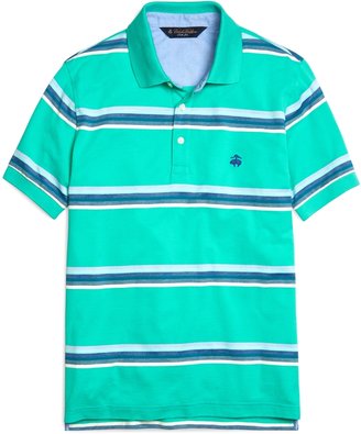 Brooks Brothers Slim Fit Inserted Oxford Stripe Polo Shirt