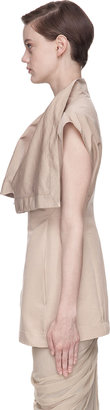 Rick Owens Nude Twill Winged Carapace Jacket