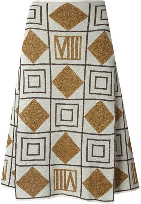 Fendi VINTAGE geometric patterned skirt