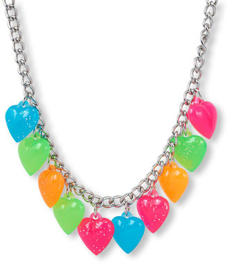 Children's Place Neon heart bib necklace