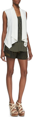 Haute Hippie Drapey Crepe Vest, I'm Not Confused Tank & Abstract Camo Summer Shorts