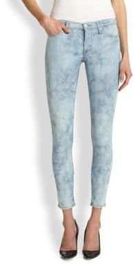 Hudson Nico Bleached Python-Print Skinny Jeans