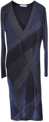 Donna Karan Blue Wool Dress
