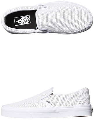 Vans Womens Classic Slip On Perf Leather Shoe