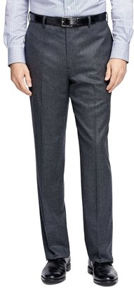 Brooks Brothers Madison Fit Plain-Front Flannel Trousers