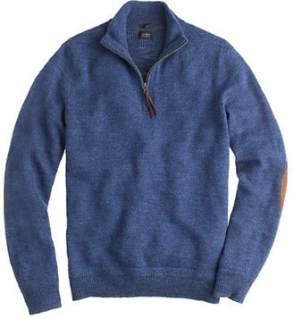 J.Crew Slim rustic merino elbow-patch half-zip sweater