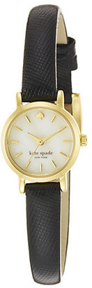 Kate Spade Tiny Metro Goldtone Stainless Steel & Saffiano Leather Strap Watch