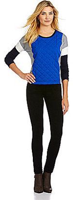 Vince Camuto Colorblocked Quilted Sweater