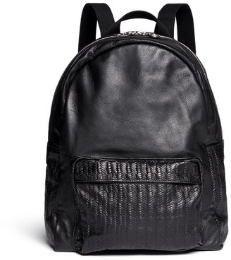 Ami MEILLEUR PARIS Braid leather pocket backpack