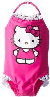 Hello Kitty Little Girls'  with Polka Dot Ruffle Trim One Piece Swimsuit