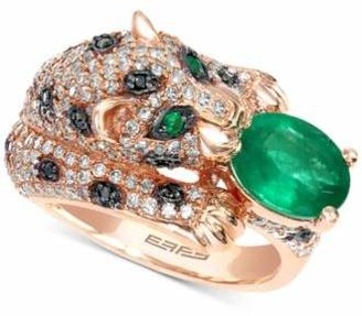Effy Signature by Emerald (1-1/2 ct. t.w.) and Diamond (1-3/8 ct. t.w.) Panther Ring in 14K Rose Gold