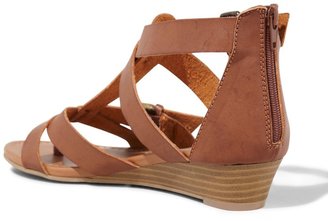 Express Double Buckle T-Strap Wedge Sandal