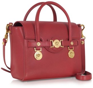 Versace Ruby Red Leather Small Signature Bag