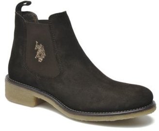 U.S. Polo Assn. Women's Faris Suede Rounded toe Ankle Boots in Brown