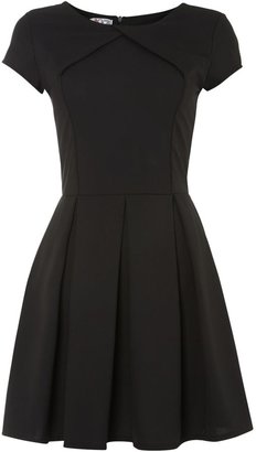 Wal G Wal-G Cross over neckline fit and flare dress