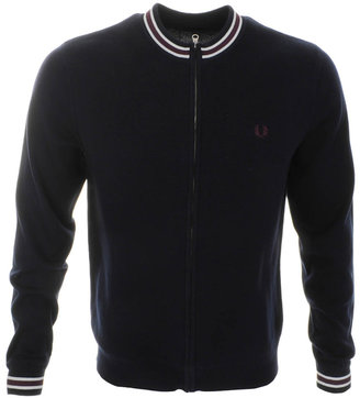 Fred Perry Vintage Zip Up Knitted Jumper Navy