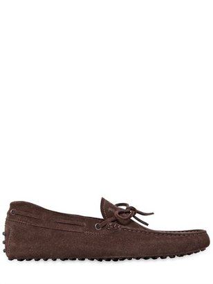 Tod's Gommino 122 Tie Suede Driving Shoes