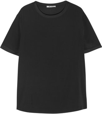 Alexander Wang T by Washed silk-blend charmeuse top