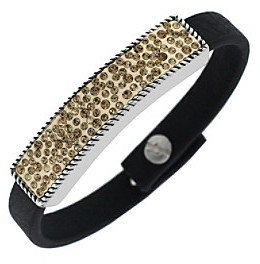 Jessica Simpson Multicolor/Silvertone Ceramic Stone Strap Bracelet