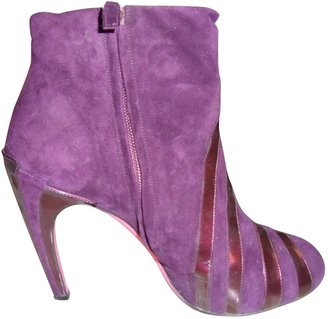 Ungaro Purple Leather Ankle boots