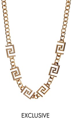 Reclaimed Vintage 90's Geometric Necklace - Gold