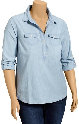 Old Navy Women's Plus Chambray Pullover Shirts