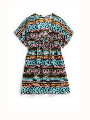 Milly Minis Toddler's & Little Girl's Neon Aztec Coverup