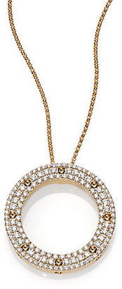 Roberto Coin Pois Moi Diamond & 18K Yellow Gold Circle Pendant Necklace
