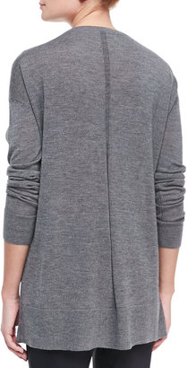 The Row Amherst Long-Sleeve Oversized V-Neck Sweater, Gray