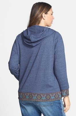 Lucky Brand 'Medallion' Front Zip Hoodie (Plus Size)