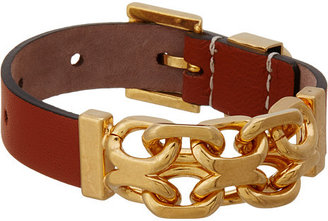 Alexander McQueen Chain/Leather Skull Bracelet