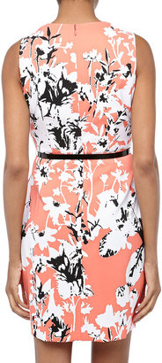 Marc New York 1609 Marc New York by Andrew Marc Floral-Print Surplice Belted Dress, Raspberry